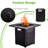 28in Outdoor Propane Fire Pit Table, 50000 Gas Fireplace With Lid & Lava Stone, Approved For Garden Backyard Patio Courtyard