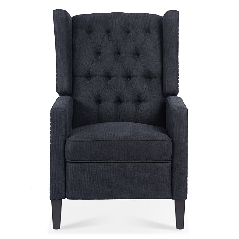 Fauteuil inclinable manuel de 27,16 po de large, Tissu noir