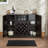 Bethena Transitional 47"L Rectangular Server with Wine Rack and Cup Holder in Espresso