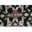 Tapis oriental noir élégant et floral 6 x 9