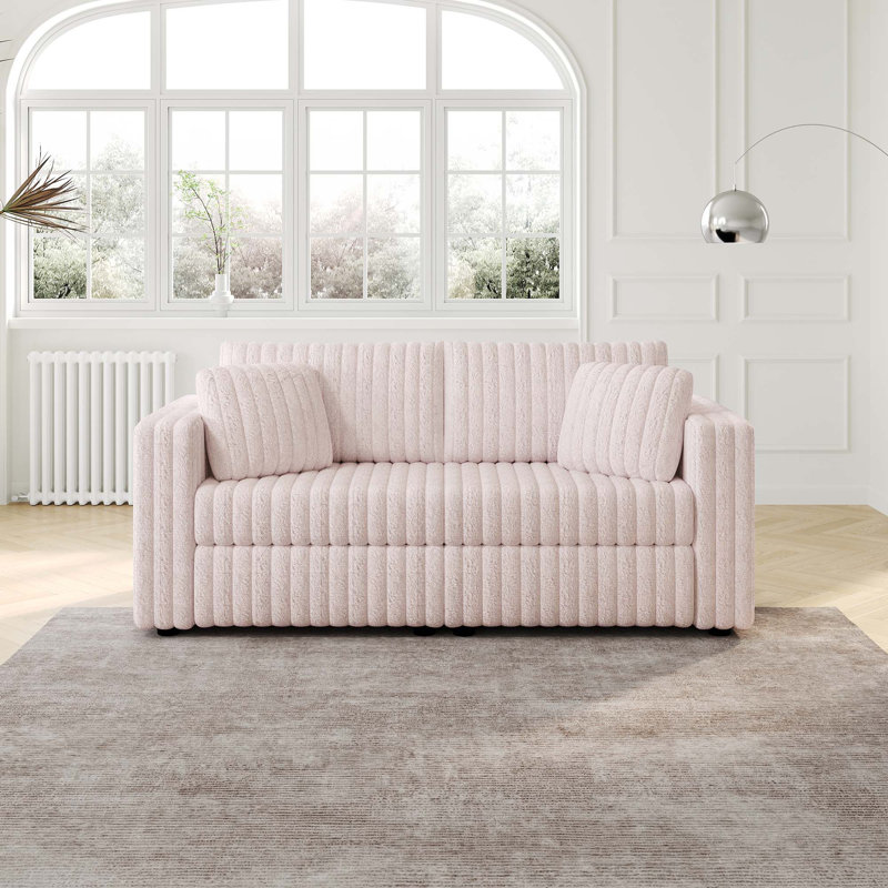 Canapé modulaire 75,6 po pour 2 personnes, Rose clair