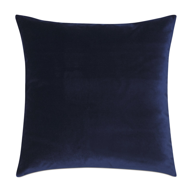 Velvet Square Pillow Cover & Insert, Plush Navy, Feather