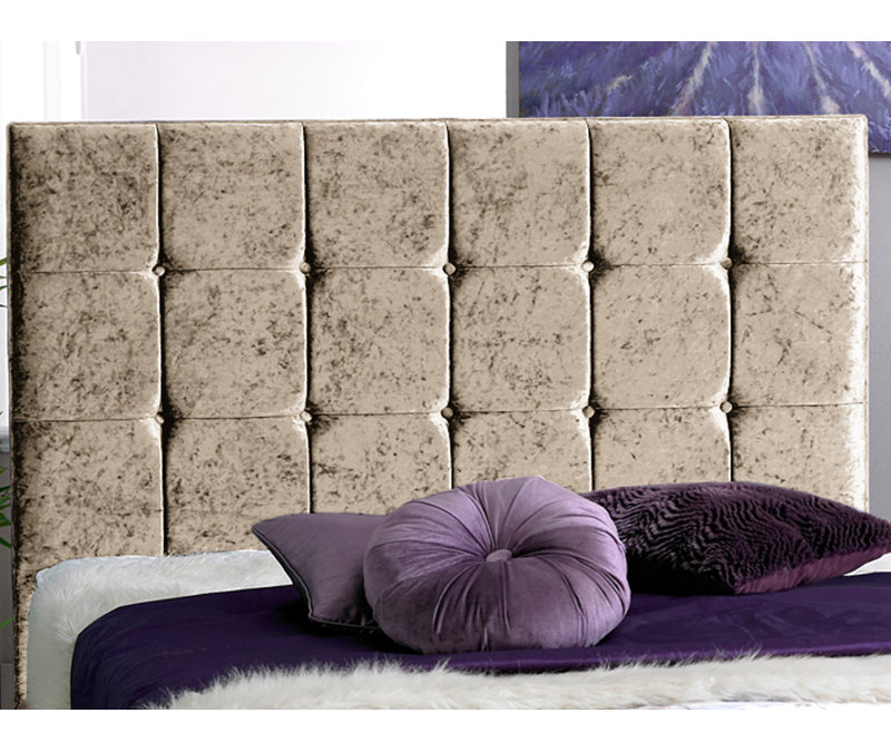 Margaux Upholstered Bed Frame, Kingsize (5'), Cream Crush Velvet
