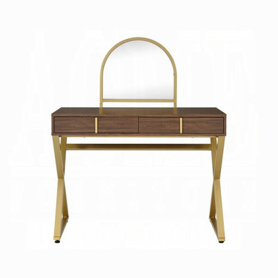Blomquist Modern Vanity Desk With Sleek Contemporary Styling W/Mirror