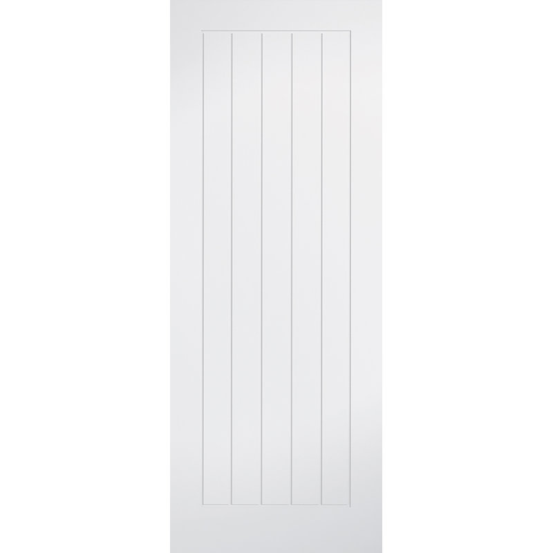 Mexicano Primed White Internal Door, 198.1cm H x 83.8cm W x 3.5cm D