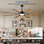 Grand ventilateur de plafond 72 pales de 72 pouces à 8 pales, moteur à courant continu réversible silencieux, ventilateur de plafond moderne intérieur / extérieur, adapté pour la cuisine, le salon et la terrasse, noir.