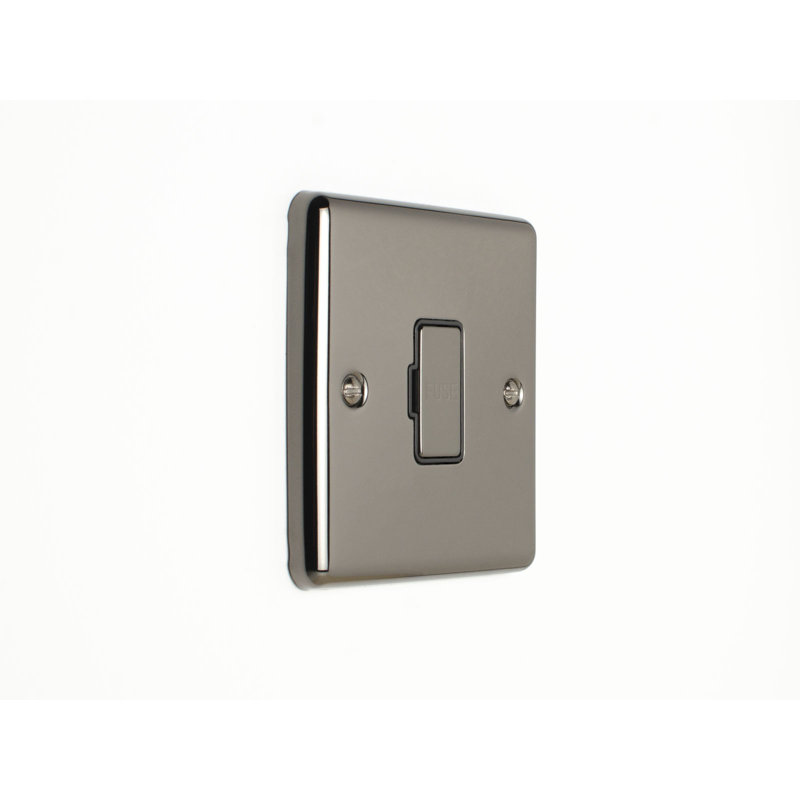 Unswitched Fuse Spur Enhance Range Black Trim Wall Mounted Socket