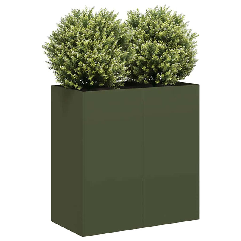 Metal Planter Box, Olive Green, 31.50" H x 31.50" W x 15.75" D
