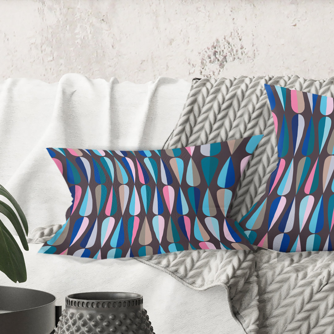 Retro Abstract Drops - Mid-Century ModernPrinted Throw Pillow Design Art 