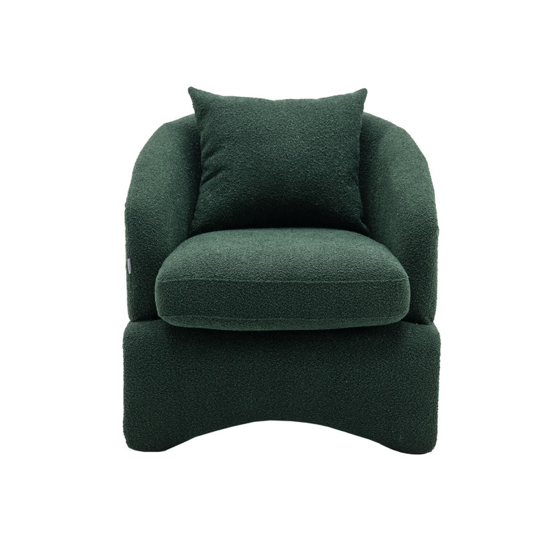 27" Wide Upholstered Accent Chair, Emerald 100% Polyester