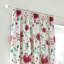Abstract Poppy Cotton Blend Semi-Sheer Curtain Panel Pair