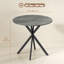 Table de salle à manger ronde, table de cuisine industrielle avec pieds croisés en acier-300397465-300397461-300397457