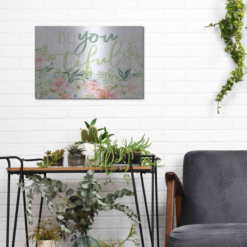 «Floral Be You Torable» par Cindy Jacobs, art mural en métal, 16 po x 12 po, H 12 po x l 16 po