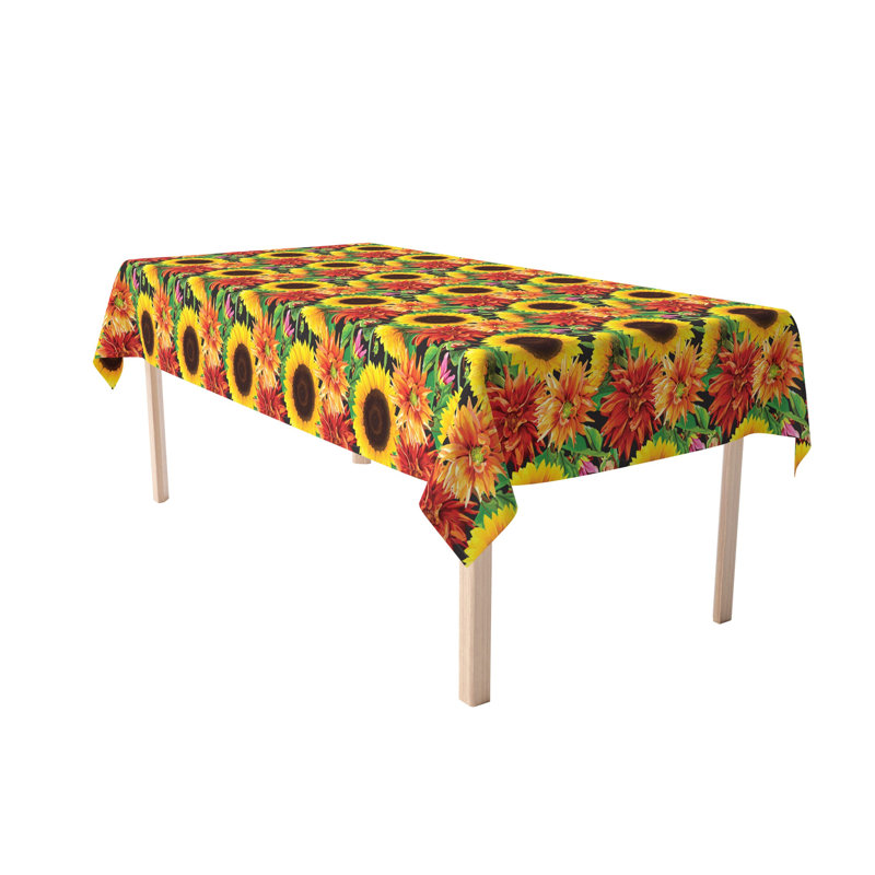 Boyuan Sunflower Garden Milliken Signature Tablecloth, 104" L x 60" W