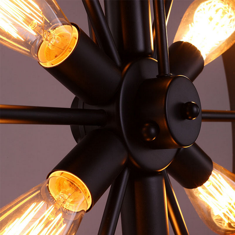 Plafonnier encastré avec roues 6 lumières, H 4 po x l 18 po x P 18 po, Matte Black