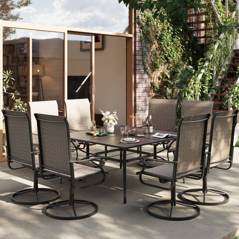 8-Person Patio Dining Sets, Brown