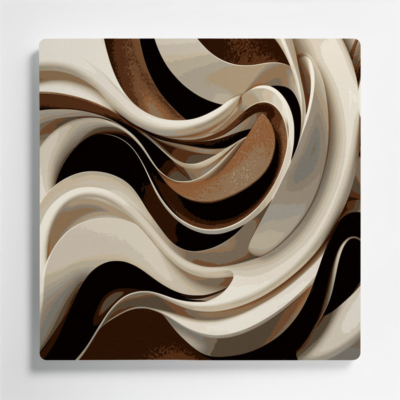 «Biomorphic Abstraction 72», art mural en métal beige, H 16 po x l 16 po
