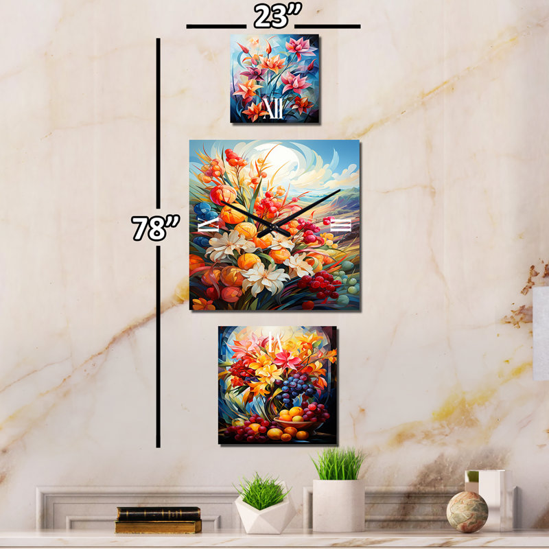 Joxiel - Horloge multi-panneaux pour décoration de salon