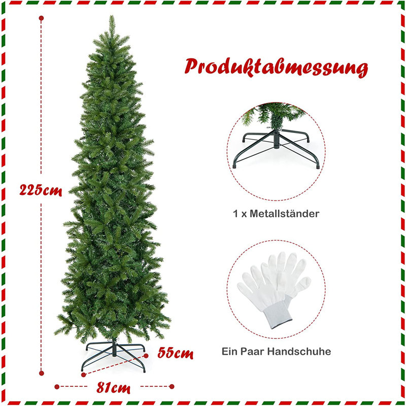 Lighted Artificial Fir Christmas Tree, 225cm H