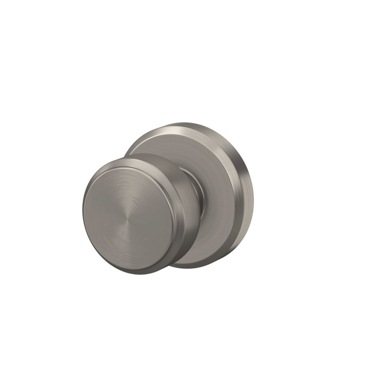 Bowery Knob with Greyson Trim Non-Turning Lock, Satin Nickel