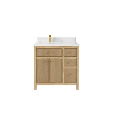 Sonoma Teak 36'' Single Bathroom Vanity with Quartz Top