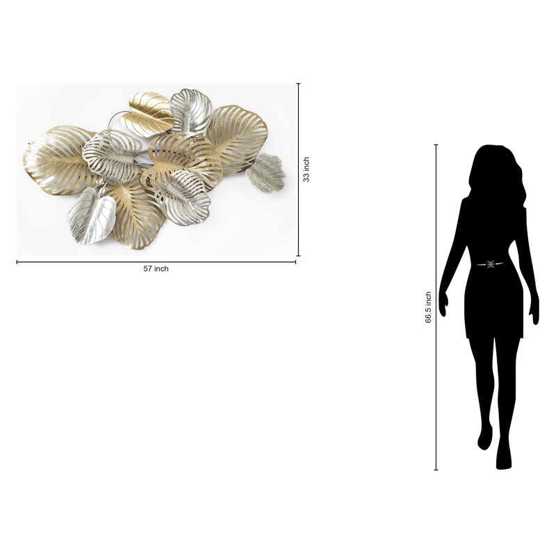 Classy Leaf Metal Wall Décor - 33" x 57"