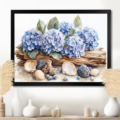 Domoni hortensias et bois flottant