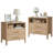 27inch Fluted 2 Drawers Nightstand Natural- 2PCS-1707725488-1699688561