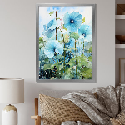 «Blue Morning Glory», art mural Dewy Blooms II