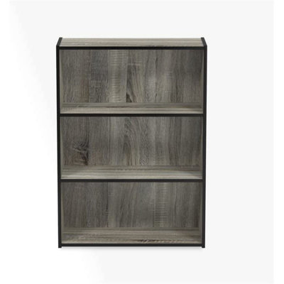 Furinno Pasir 3-Tier No Tool Assembly Open Shelf Bookcase, French Oak