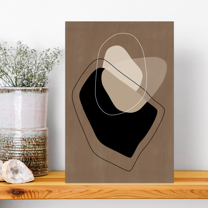 Abstract Fluid Layers Abstract Contemporary Geometric Wall Art Print 1 Piece Wrapped Canvas Wall Art, 45.72cm H x 30.48cm W