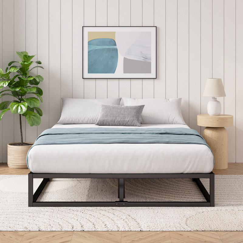 Dekker Metal Bed Frame - 25 cm High, Double (4'6), Black