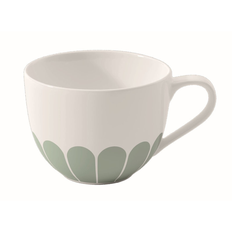Villeroy & Boch Fleur Vert Collection Coffee Cup, Premium Porcelain, Made in Germany. Dishwasher and Microwave Safe, Cup for Coffee or Tea, Flower Pattern, 5.5 oz Capacity, 4.5x3.5x2.5 in, Green