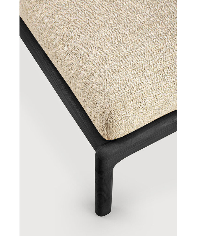 Jack Outdoor Teak Ottoman, Natural, Black