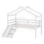 Lit mezzanine bas avec glissade, échelle, barrières de sécurité, cadre de toit de maison-1047112350