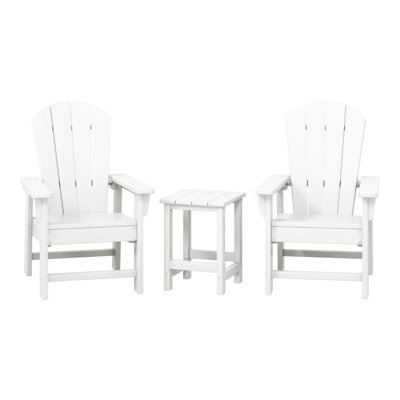 Ensemble 3 pièces de chaises Adirondack d'extérieur en polyester avec table d'appoint Laguna Kids