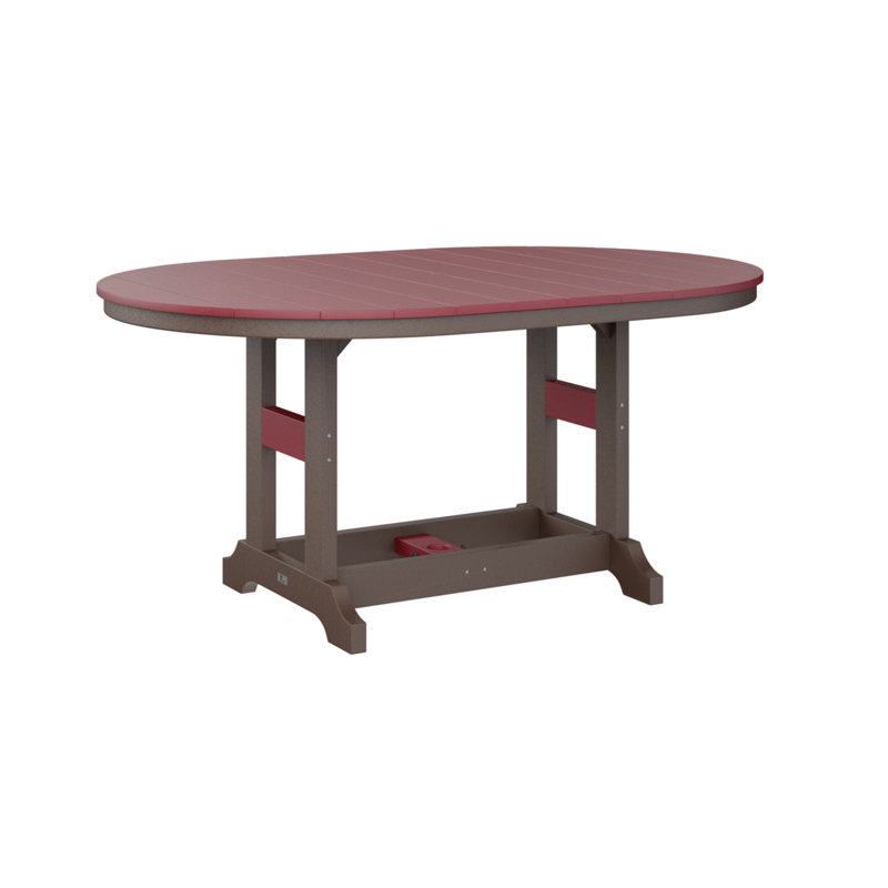 Table de bar Berlin Classic, Chocolat / Brun, H 39,5 po x l 44 po x P 64 po, Rouge écarlate