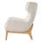 Modern Upholstered Wingback Accent Chair with Lumbar Pillow and Exposed Solid Wood Frame