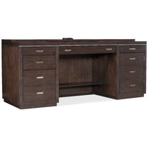 Ecworld Modern Design Workstation Desk with Hidden Cord Management Panels - Pine