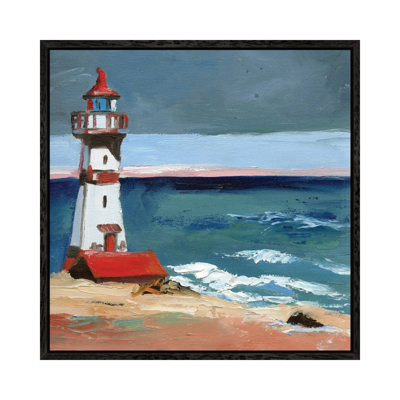 Lighthouse II by Vita Schagen - Gallery-Wrapped Canvas Giclée on Canvas, 45.72 cm H x 45.72 cm W, Black Floater Framed