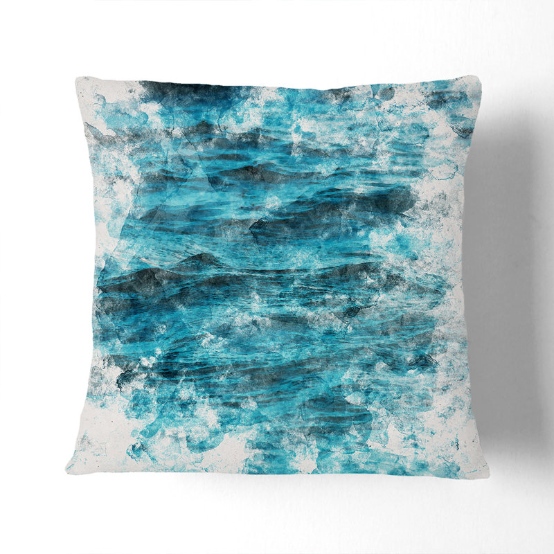Edges of the Sea Cushion with Filling, 40cm H x 40cm W x 15cm D