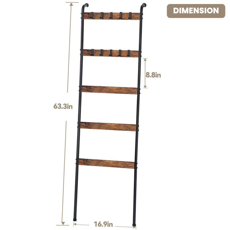 Five - Layer Iron - Wood Ladder Rack
