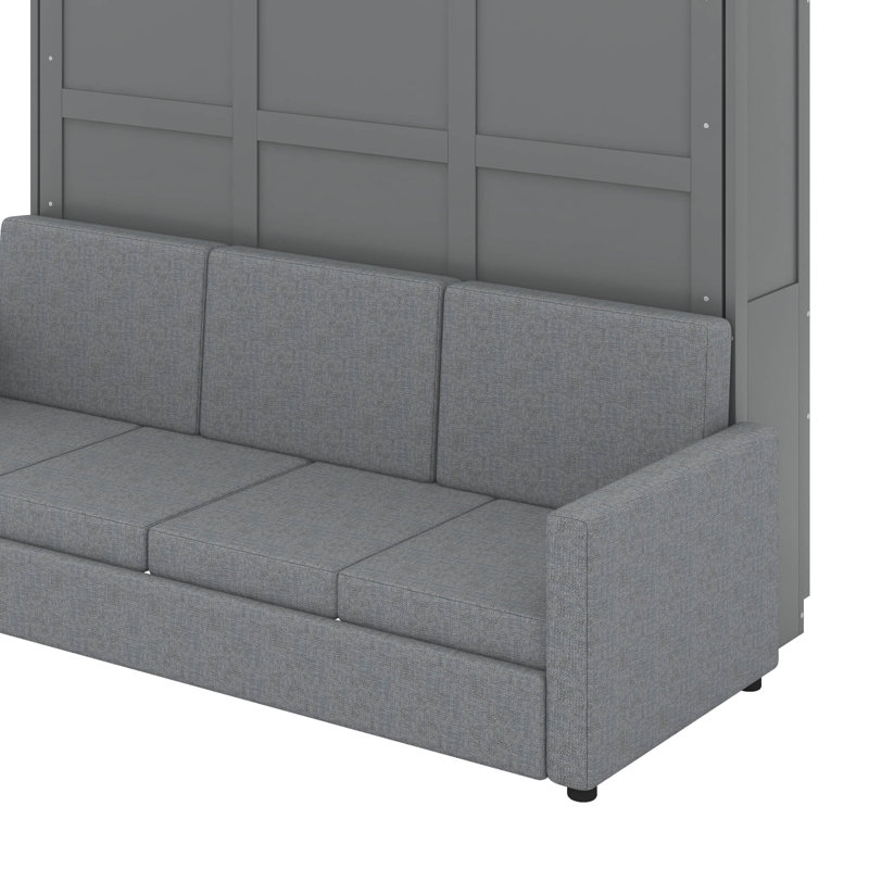 Grand lit escamotable avec canapé, Gris