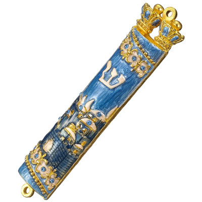 Mezuzah bleu jérusalem city