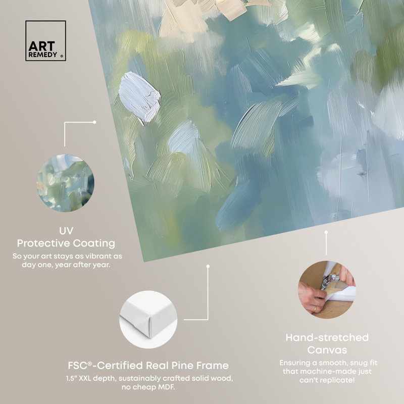 «Minted Brush Canvas Minimal Abstracts» par Art Remedy, H 20 po x l 20 po, Toile tendue, Sans cadre