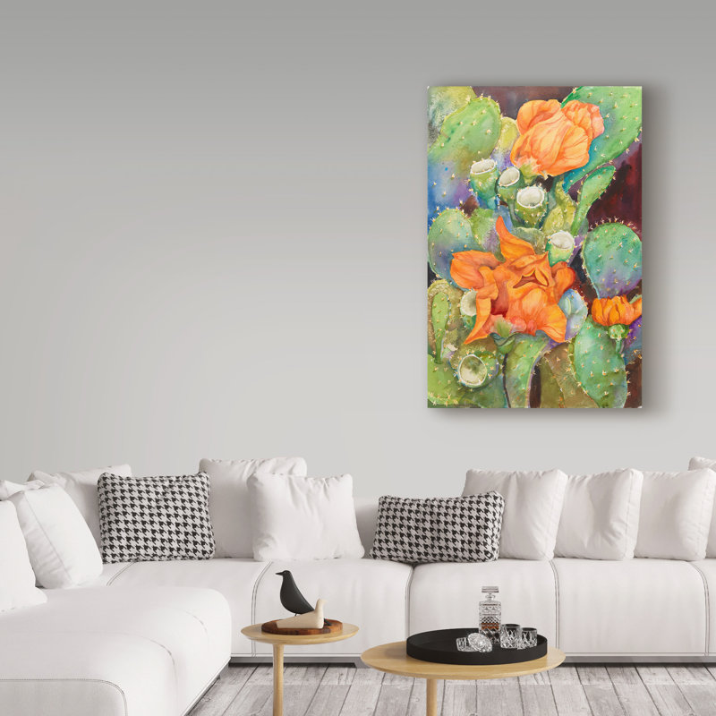 Deetra «Desert Blooms», reproduction de peinture acrylique sur toile tendue, H 32 po x l 22 po x P 2 po