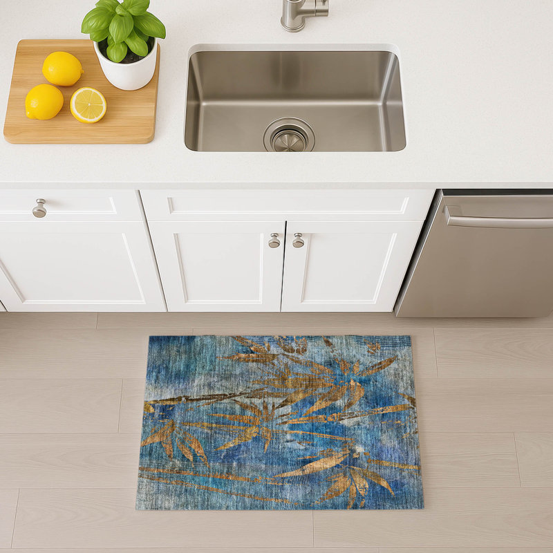 Tapis botanique intérieur / extérieur lavable à la machine Bernadette ACN2222, Rectangle 1 pi 8 po x 2 pi 6 po