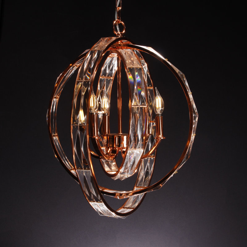 Lustre de globe 6 lumières de style bougie Lanigan