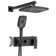 Single-Handle 2-Spray Of Rain Shower Head System Shower Faucet And Handheld Shower Kit In Matte Black(Valve Included)