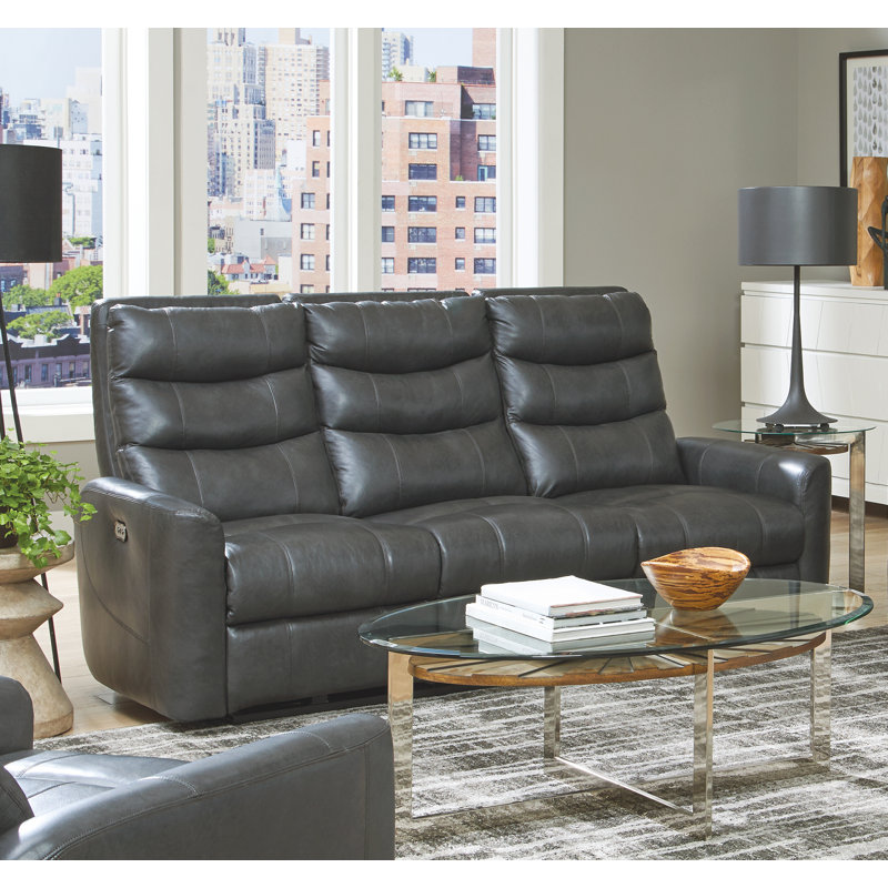 Meyah 81" Top Grain Italian Leather Match Power Reclining Sofa